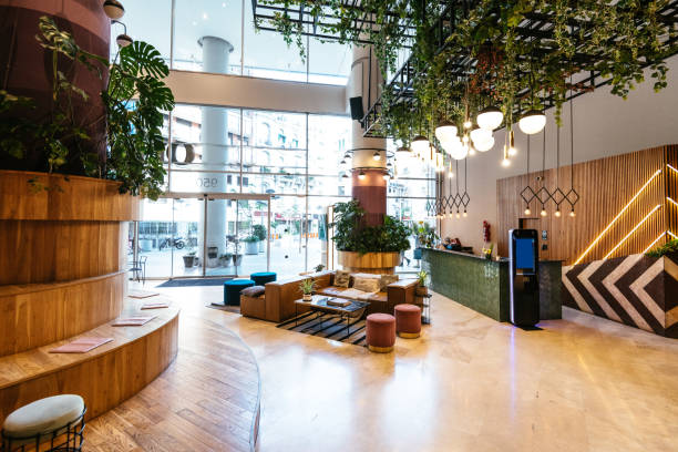 Interior of modern office building - lobby and entrance hall